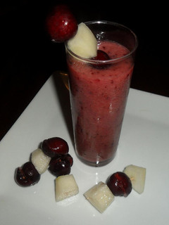 Una foto de Licuado de melón y cerezas