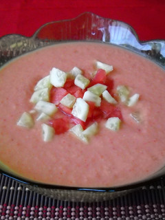 Una foto de Crema fría de sandía