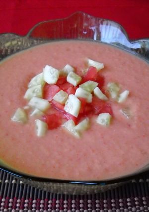 Una foto de Crema fría de sandía