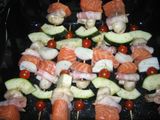 Brochetas de salmón