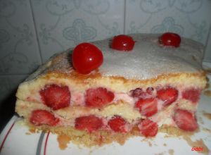 Foto principal de Gateau de fresas con sabayón al moscato