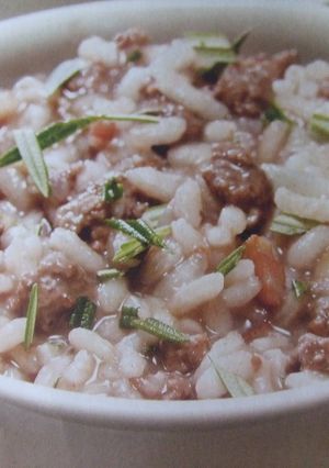 Una foto de Risotto de menudillos al romero