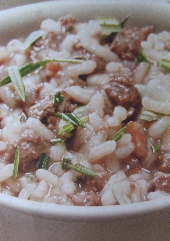 Una foto de Risotto de menudillos al romero