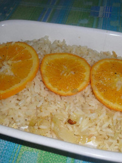 Una foto de Arroz a la naranja fácil