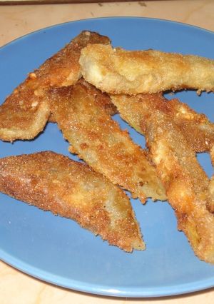 Una foto de Berenjena Frita con miel.