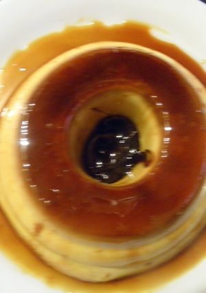 Una foto de Flan sin leche