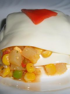 Una foto de Lasaña de queso y choclo