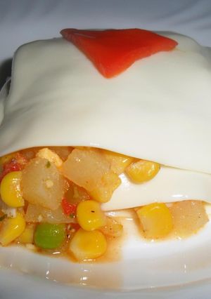 Una foto de Lasaña de queso y choclo