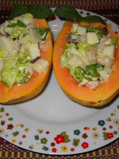 Una foto de Papaya rellena