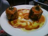 Alcachofas rellenas de gambas