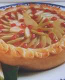 Tarta de peras y granada