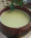 Sopa fría de puerro con lima y menta