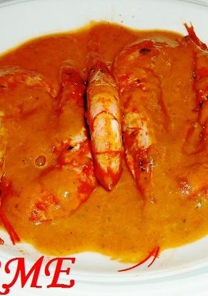 Una foto de Gambas en salsa al pimentón y cava