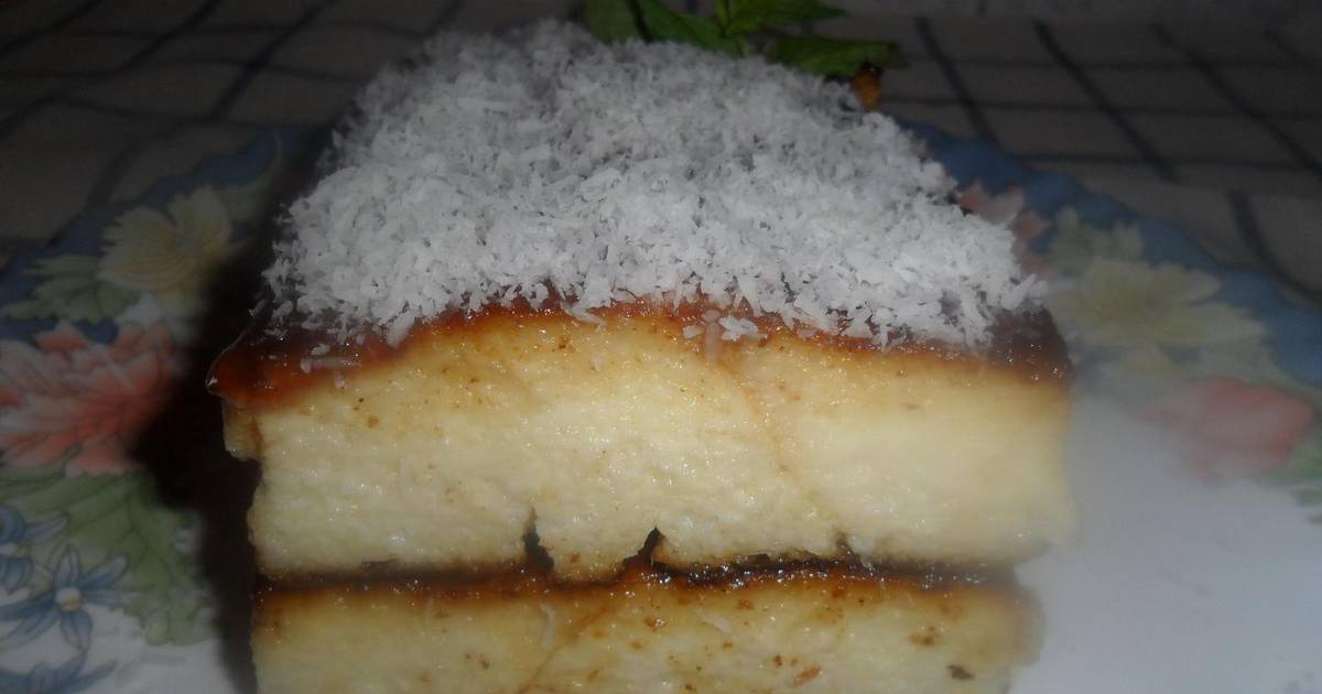 Budín de pan con queso crema y coco Receta de Gabriela Diez Cookpad