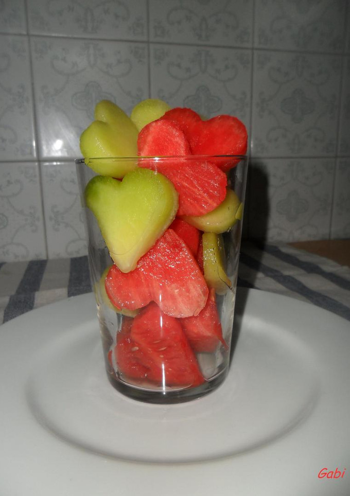 Una foto de Ensalada de sandía y melón al oporto