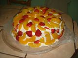 Queque de melocotón y fresas