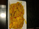 Arroz con gambones y almejas de carril