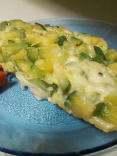 Una foto de Omelette de zapallitos en microondas