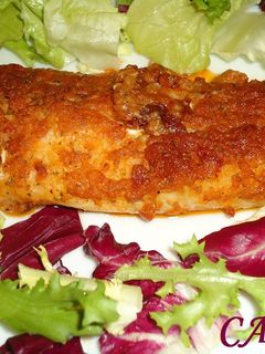 Una foto de Bacalao al romesco en microondas
