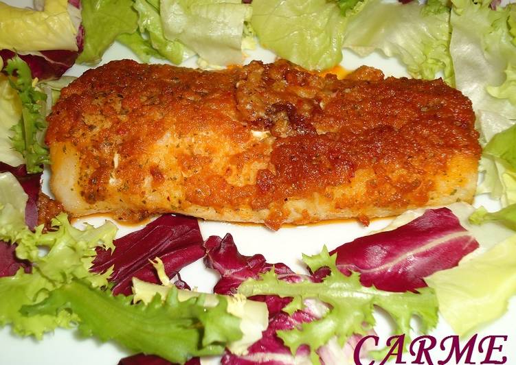 Bacalao al romesco en microondas