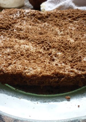 Una foto de Bizcochuelo de chocolate en capas (microondas)