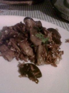 Una foto de Risotto de setas shiitake