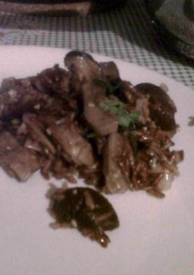 Una foto de Risotto de setas shiitake