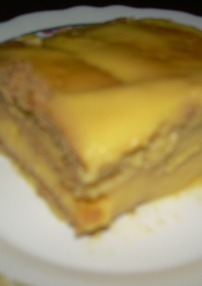 Una foto de Flan con galletas fácil