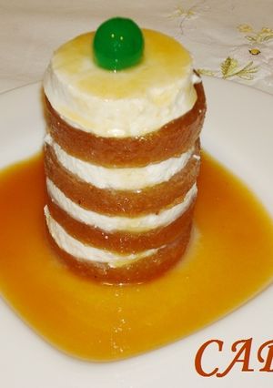 Una foto de Milhojas de queso y membrillo