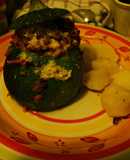 Zapallo italiano relleno con papas doradas