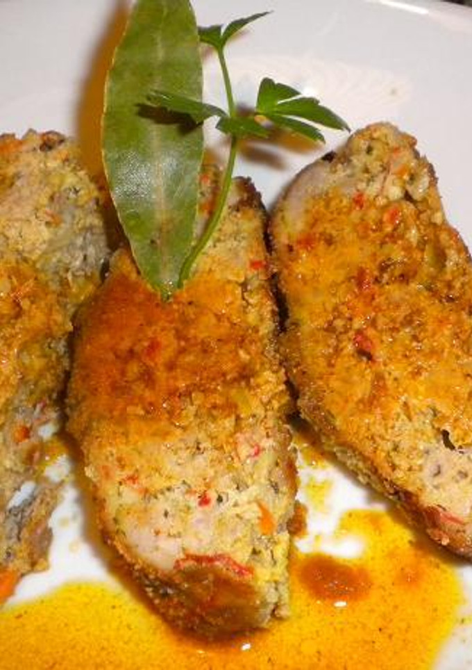 Una foto de Rollo de carne con vegetales en salsa