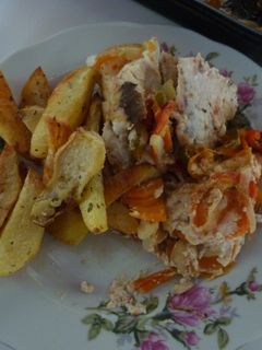 Una foto de Pescado al horno envuelto en aluminio