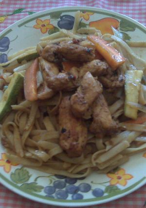 Una foto de Fajitas de pollo agridulces