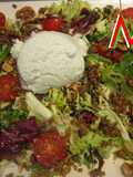 Ensalada con helado de roquefor y vinagreta de nueces 