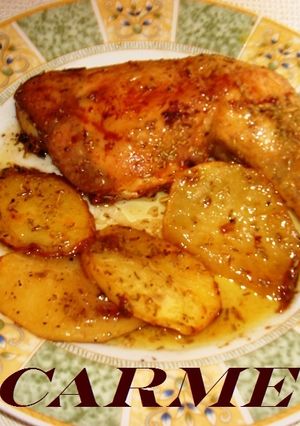 Una foto de Pollo asado con patatas