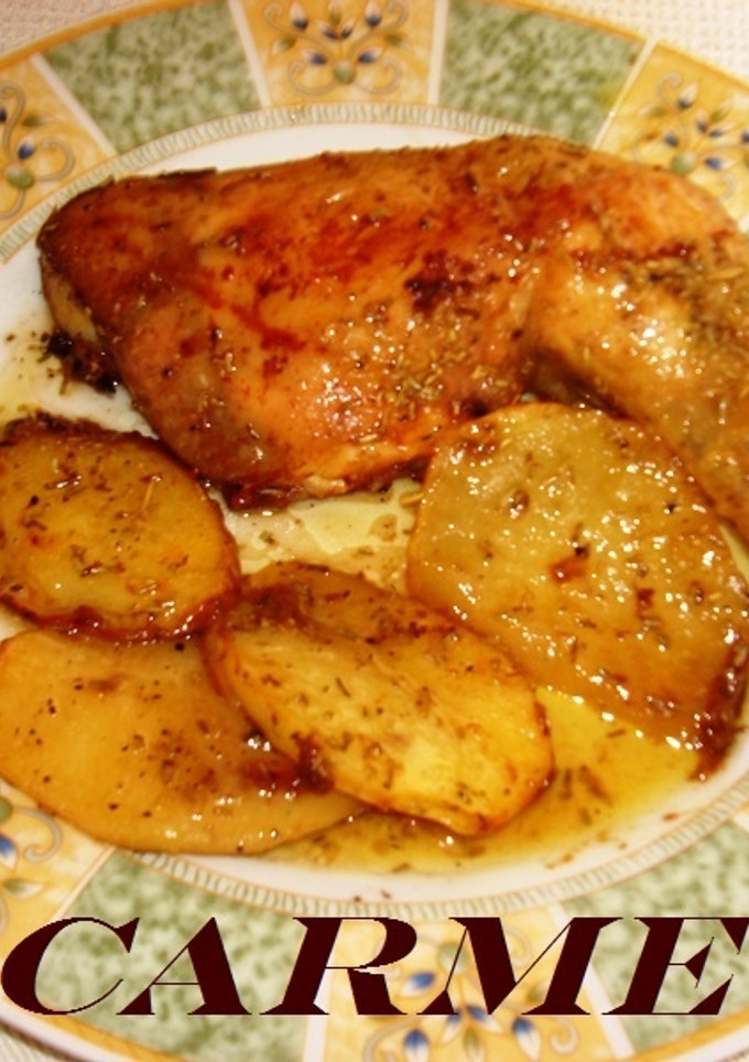 Una foto de Pollo asado con patatas