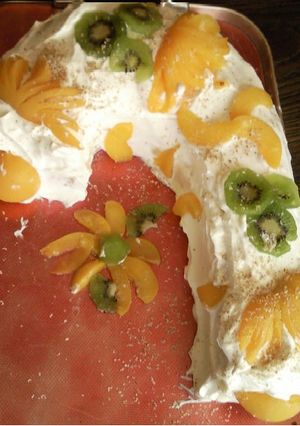 Una foto de Pastel húmedo de durazno