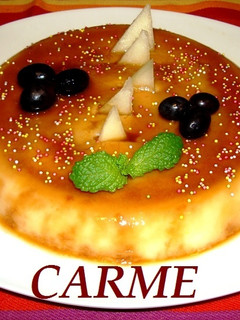 Una foto de Flan de melón (light)
