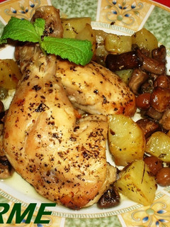 Una foto de Pollo con aceitunas y alcaparras