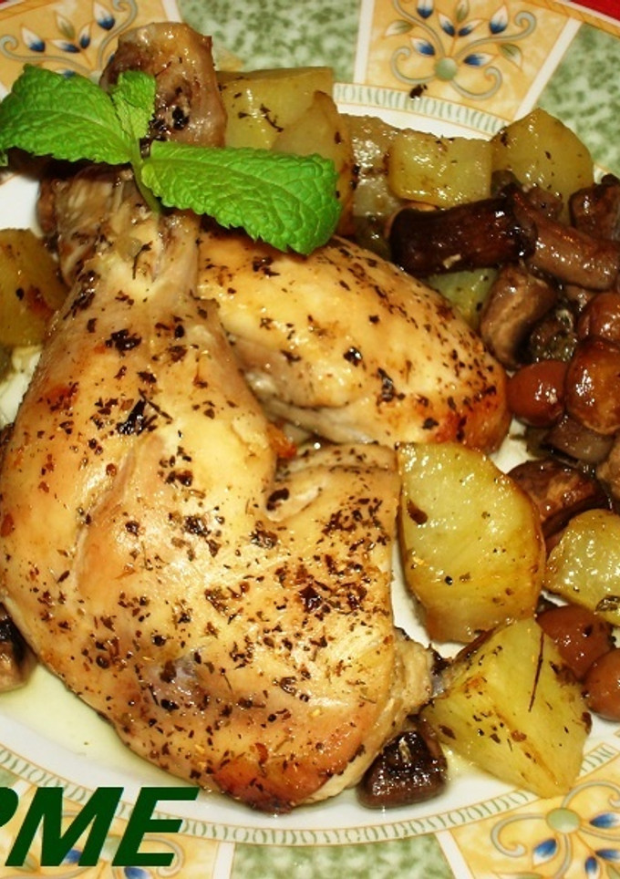 Una foto de Pollo con aceitunas y alcaparras