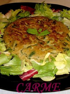 Una foto de Tortilla de calabacín y espárragos