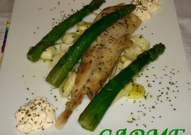 Rape con verduras en papillotte