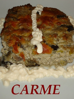 Una foto de Pastel de berenjena y champiñones