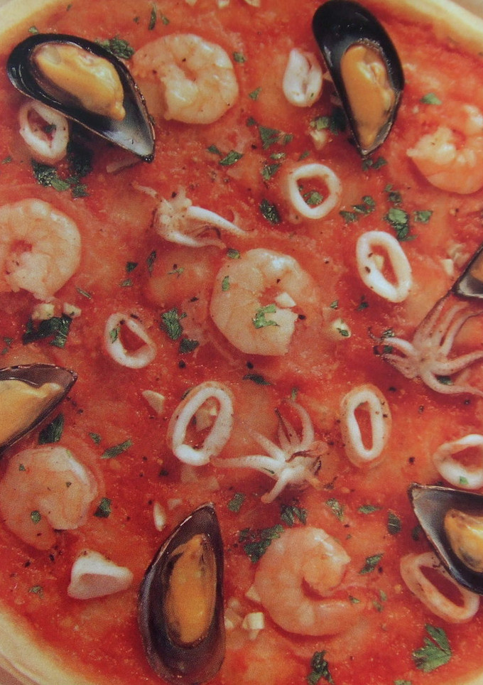 Una foto de Pizza marinera sin queso