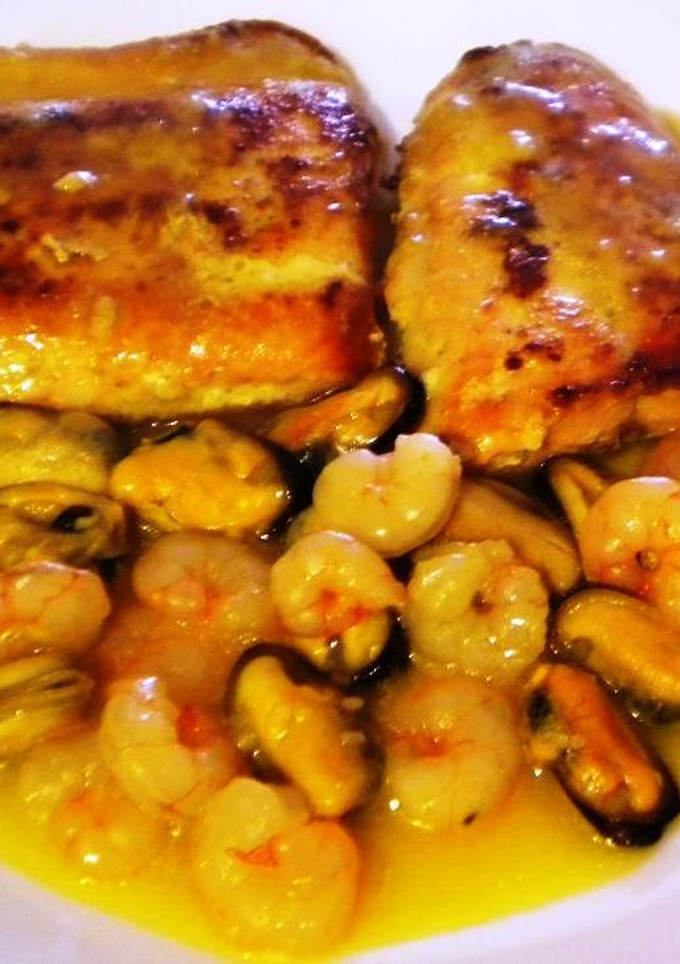 Una foto de Salmón amariscado