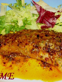 Una foto de Rape gratinado con salsa de ñoras
