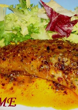 Una foto de Rape gratinado con salsa de ñoras