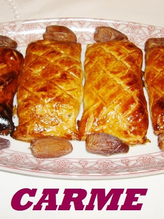 Una foto de Solomillos en hojaldre con champiñones, dátiles y beicon
