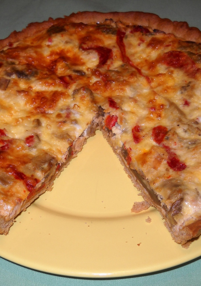 Una foto de Quiche con atún y escalivada