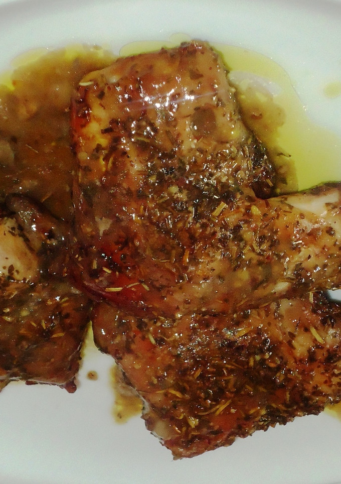 Una foto de Conejo macerado al horno